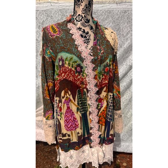 Jam’s World blouse upcycled Hawaiian Victorian lace paisleboho gypsy (28) - Picture 5 of 10